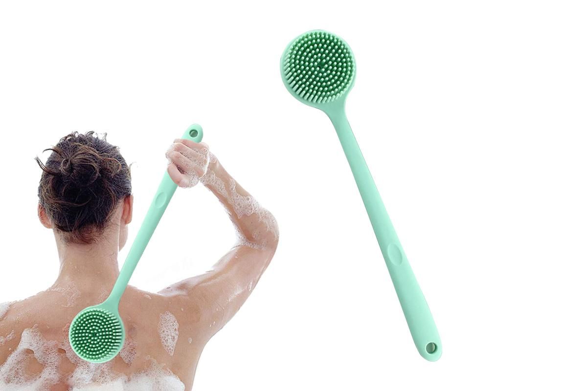 Long Handle Bath Shower Brush Back Scrubber Back Scrubber for Shower Bath Body Brush with Long Handle for Men and Women -Green - Image 1