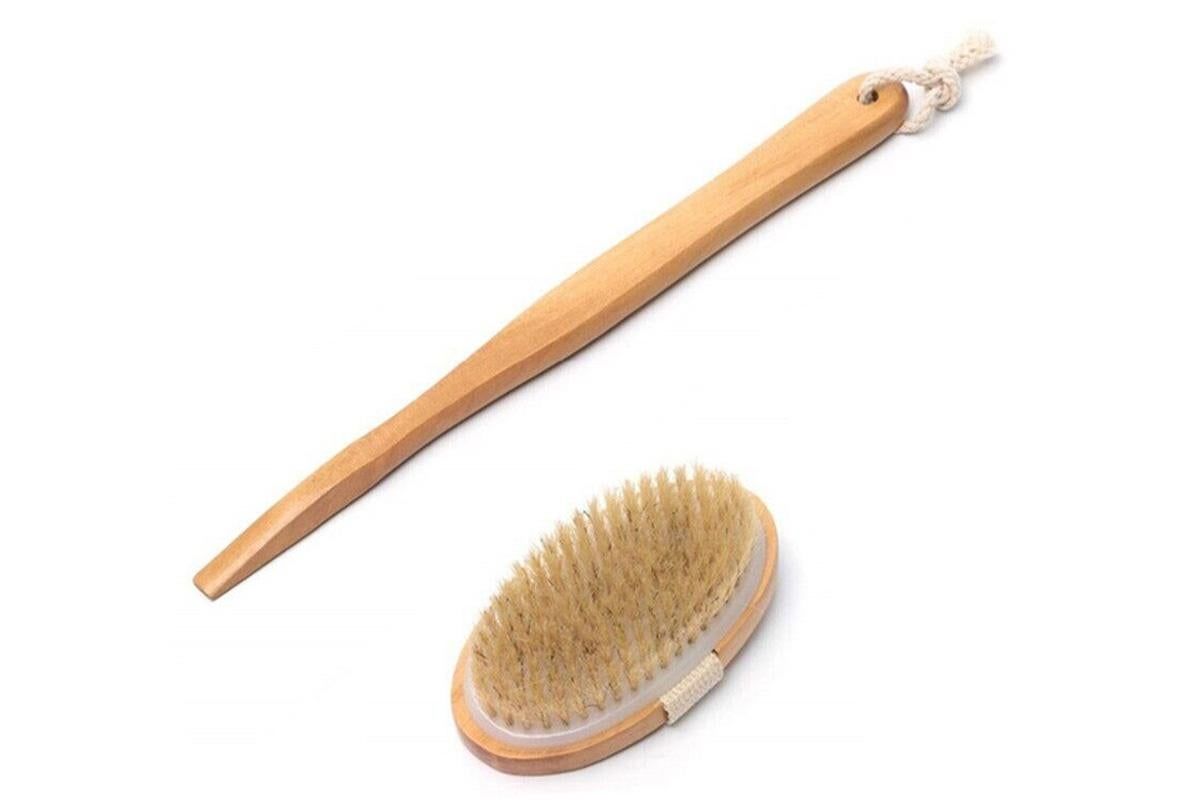 2 Pieces Long Handle Back Shower Brush with Detachable Hand Strap - Image 2