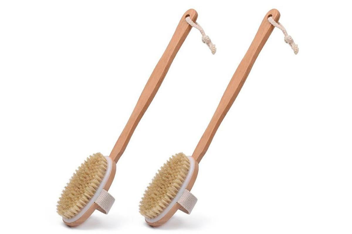 2 Pieces Long Handle Back Shower Brush with Detachable Hand Strap - Image 8