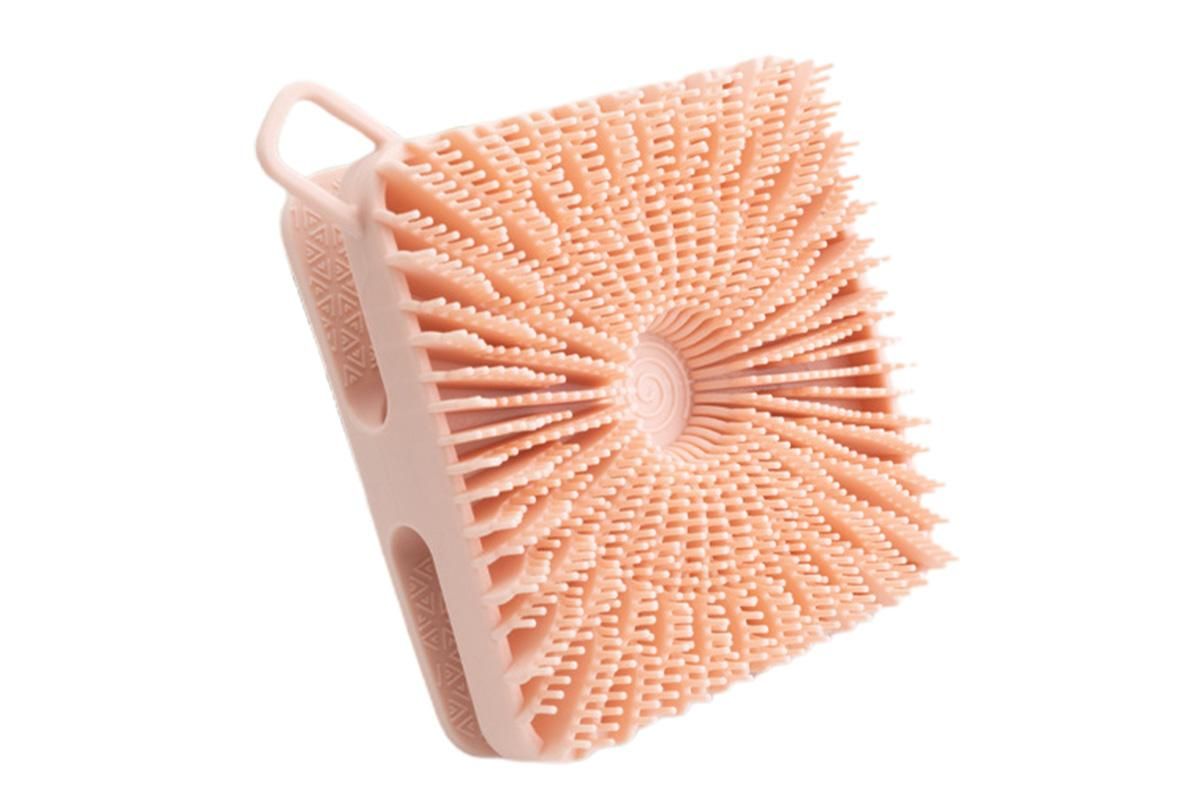Dual Sided 2 In 1 Silicone Body Shower Scrubber Body Brush Buffer Scrubber - Pink - Image 6