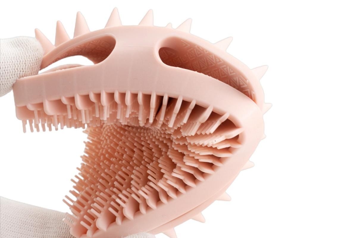 Dual Sided 2 In 1 Silicone Body Shower Scrubber Body Brush Buffer Scrubber - Pink - Image 7