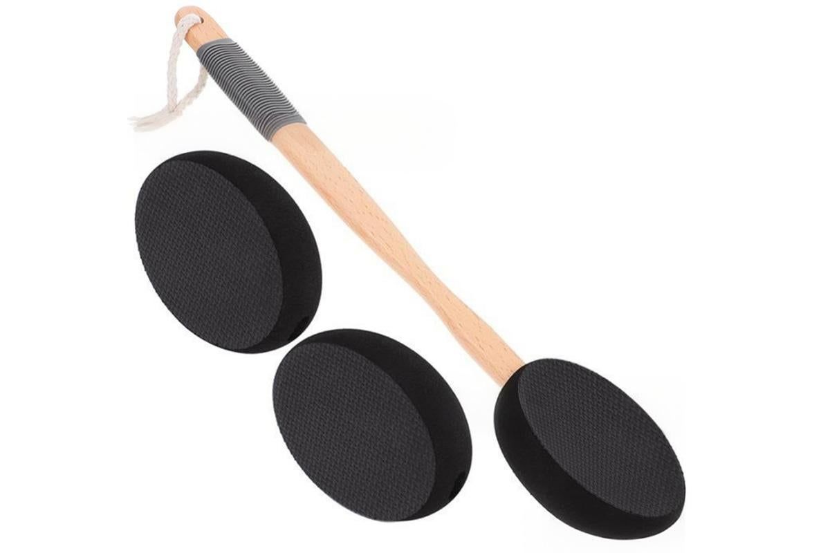 Back and Foot Lotion Applicator with 4 Replacement Pads Sunscreen Applicator Tool - Black - Image 5