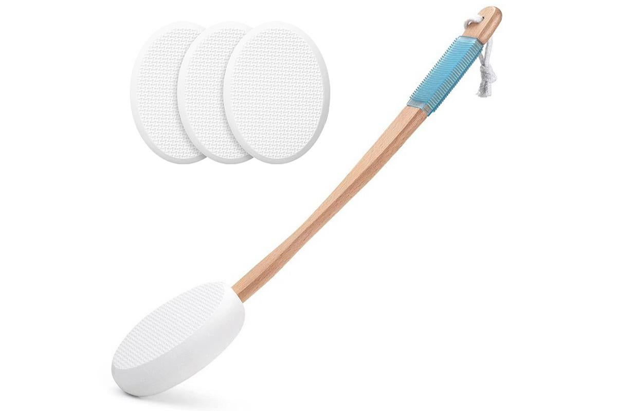 Back and Foot Lotion Applicator with 4 Replacement Pads Sunscreen Applicator Tool - White - Image 3