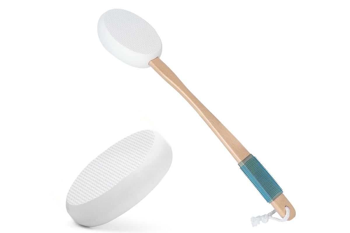 Back and Foot Lotion Applicator with 4 Replacement Pads Sunscreen Applicator Tool - White - Image 4