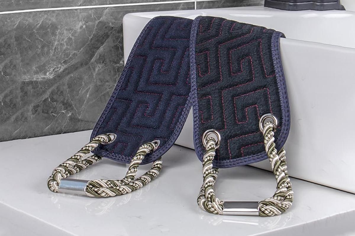 Bath Shower Exfoliating Back Strap Double-Sided Back Scrub Towel - Image 4