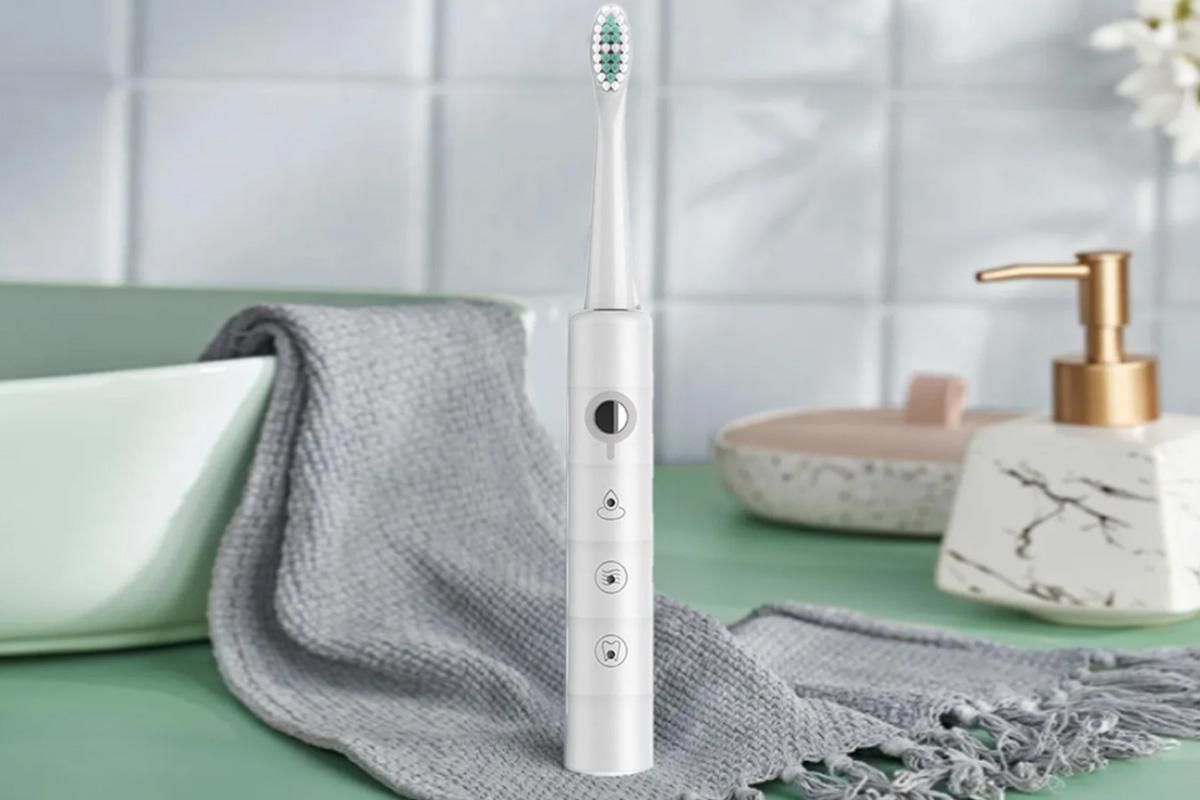 Electric Toothbrush for Adults Powerful Sonic Toothbrush 6 Modes with 4 Replacement Brush Heads - White - Image 3