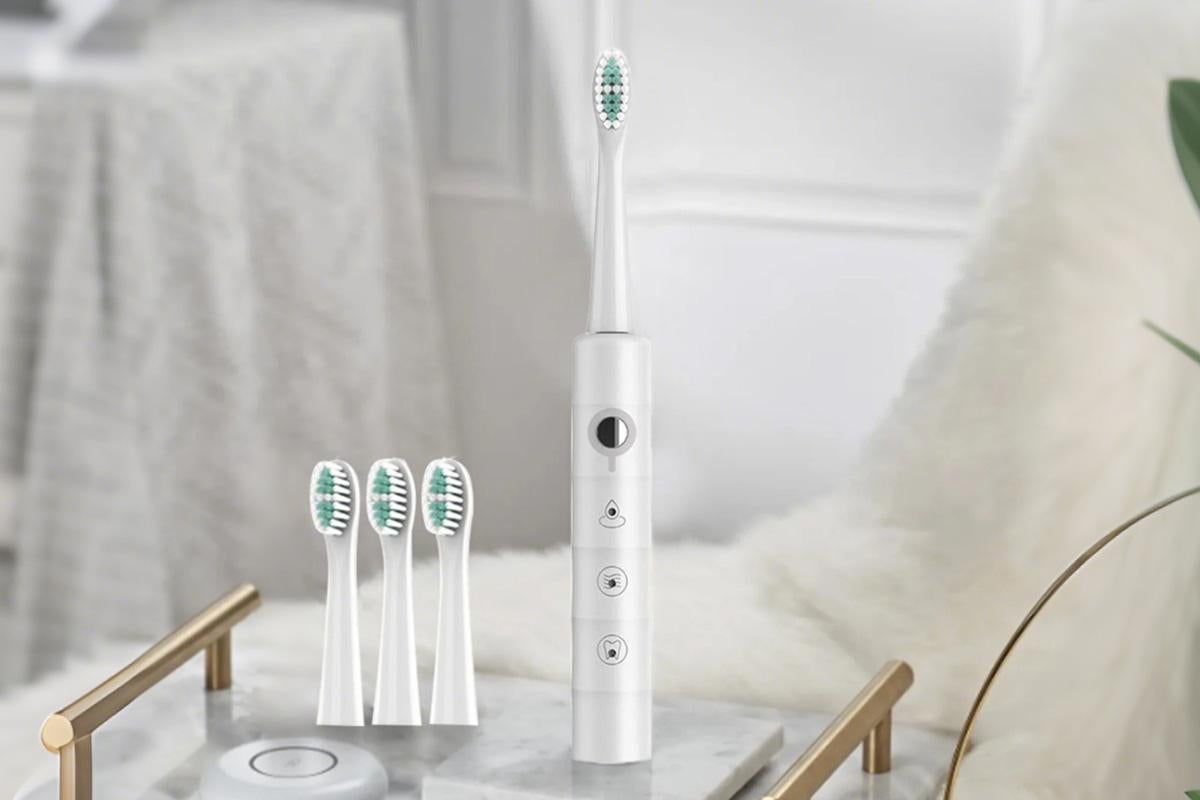Electric Toothbrush for Adults Powerful Sonic Toothbrush 6 Modes with 4 Replacement Brush Heads - White - Image 4