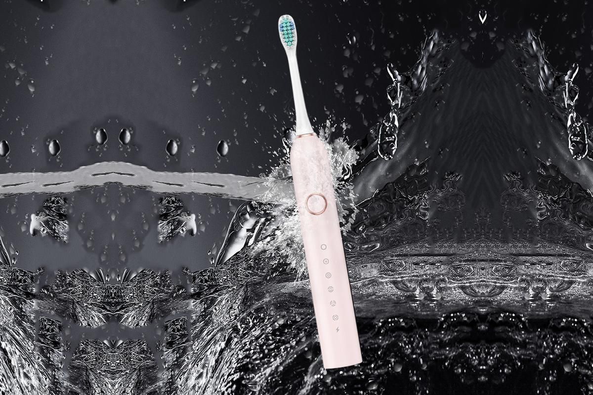 22000 VPM Electric Toothbrush for Adults with 10 Brush Heads and 6 Modes Toothbrush Sets - Pink - Image 3