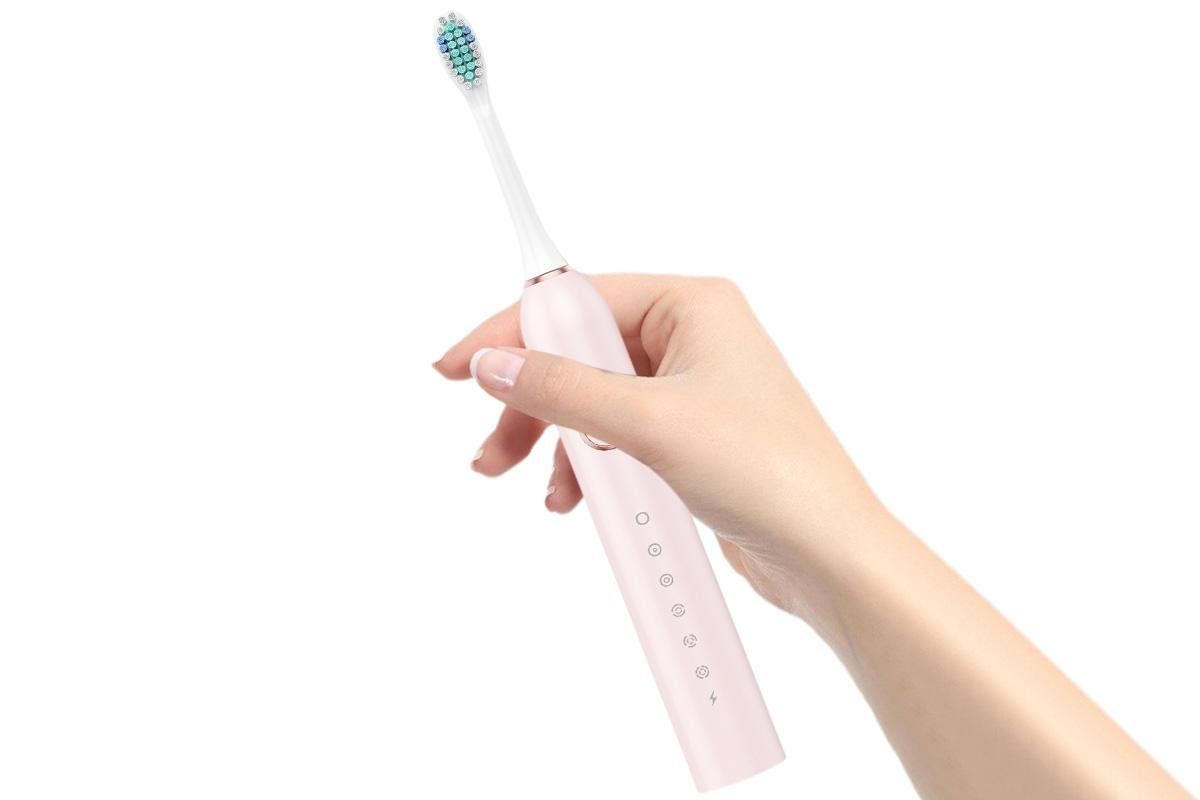 22000 VPM Electric Toothbrush for Adults with 10 Brush Heads and 6 Modes Toothbrush Sets - Pink - Image 5
