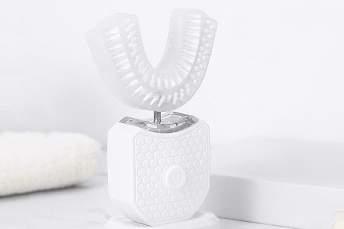 Rechargeable U-Shaped Electric Toothbrush Set for Daily Oral Care - White - Image 2