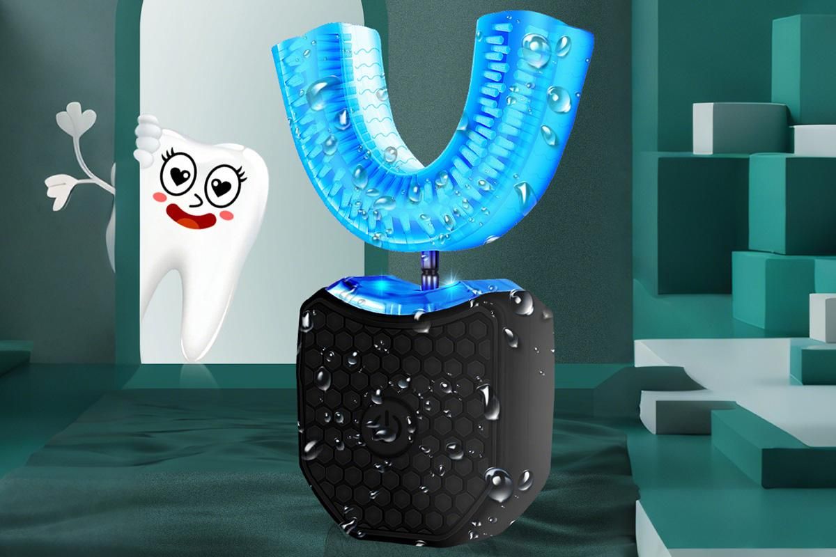 Rechargeable U-Shaped Electric Toothbrush Set for Daily Oral Care - Black - Image 3