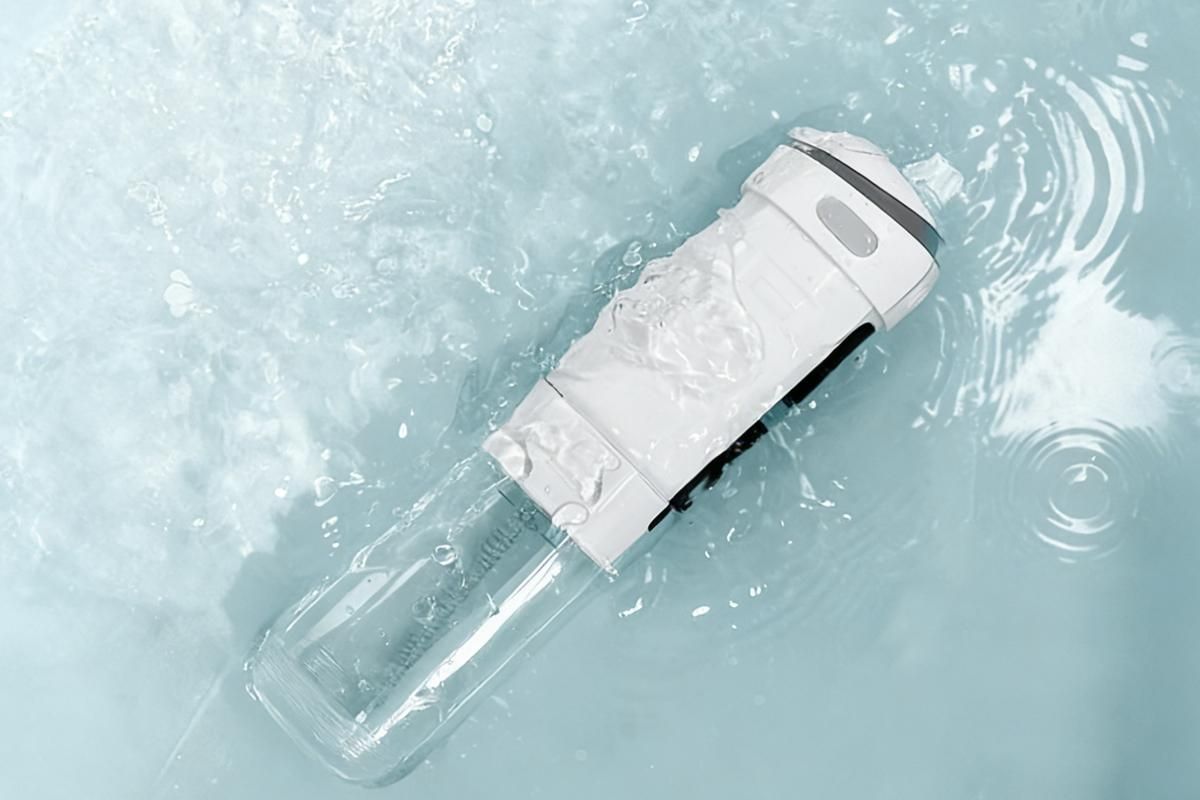 Water Dental Flosser Teeth Portable Cordless Oral Irrigator 180ML Rechargeable Travel Irrigation Cleaner IPX7 Waterproof Electric Flossing Machine - White - Image 2