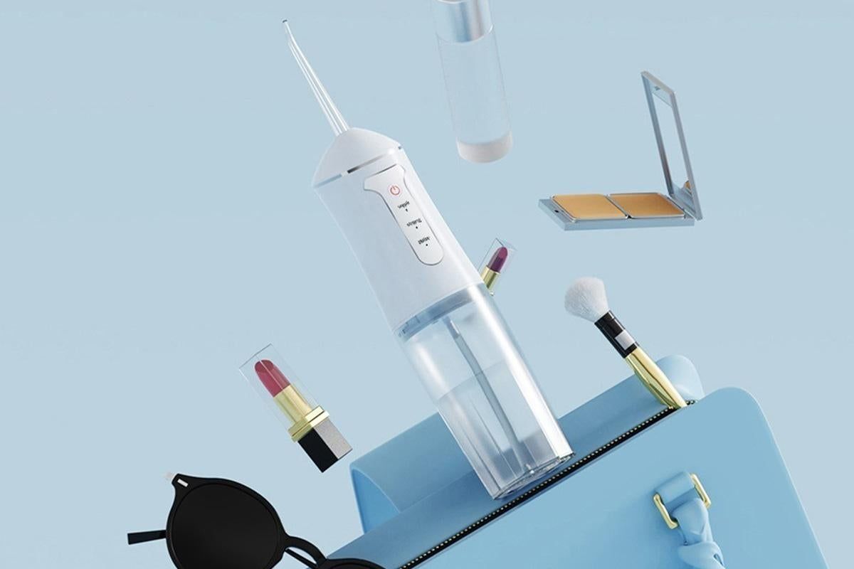 Cordless Portable Electric Water Flosser Teeth Cleaner Floss Irrigator With 4 Jet Tips - White - Image 4