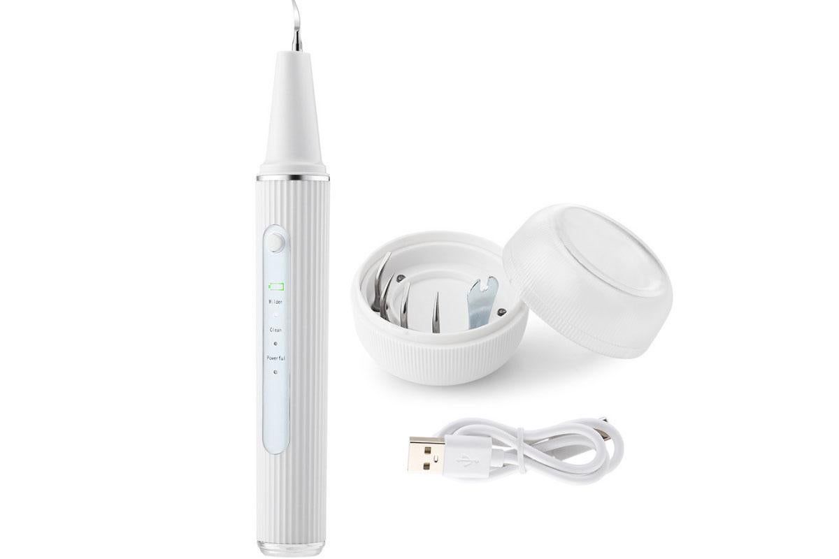 Teeth Cleaning Kit Plaque Remover Tartar Remover with 4 Replaceable Heads Rechargeable Teeth Cleaning Plaque Remover for Home - Image 4
