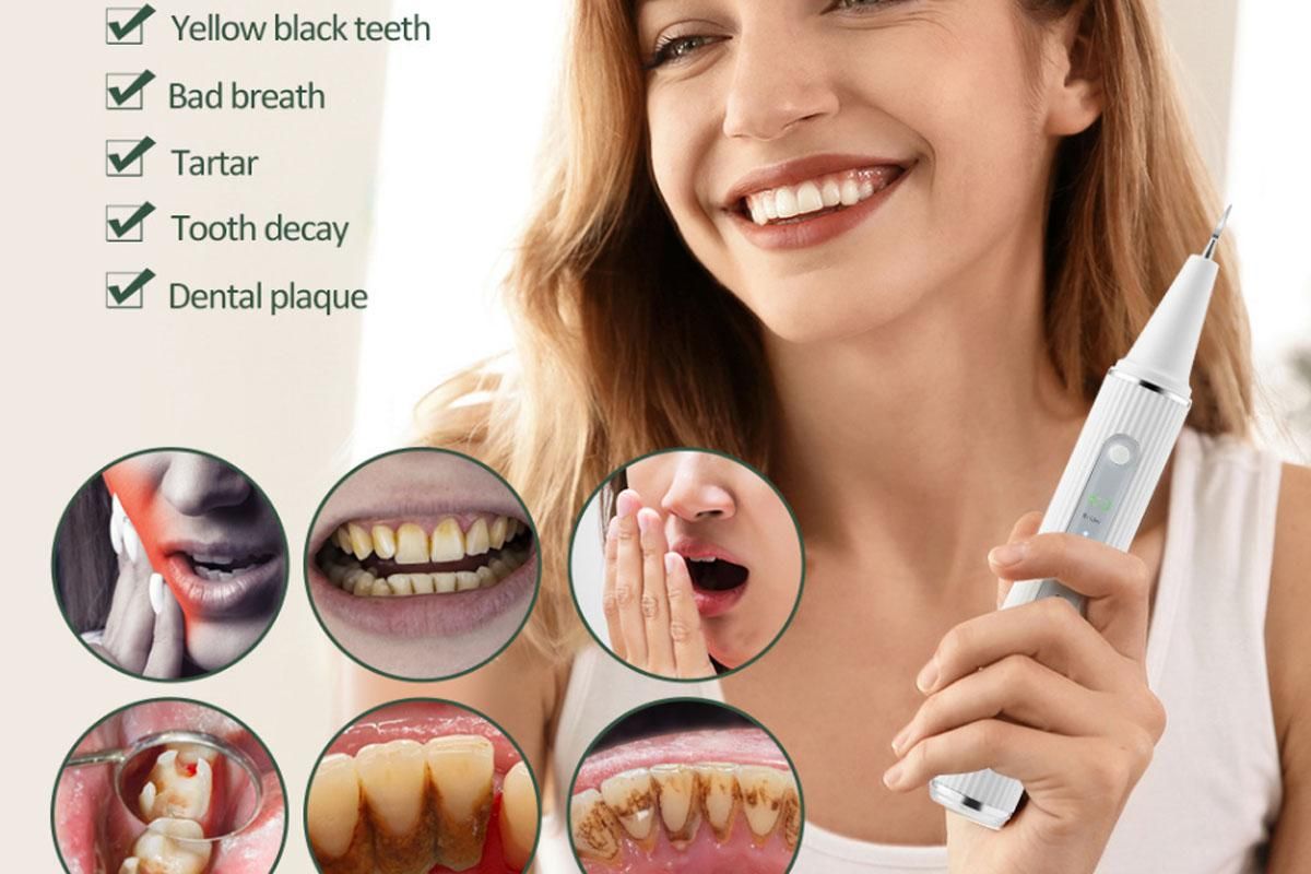 Teeth Cleaning Kit Plaque Remover Tartar Remover with 4 Replaceable Heads Rechargeable Teeth Cleaning Plaque Remover for Home - Image 6