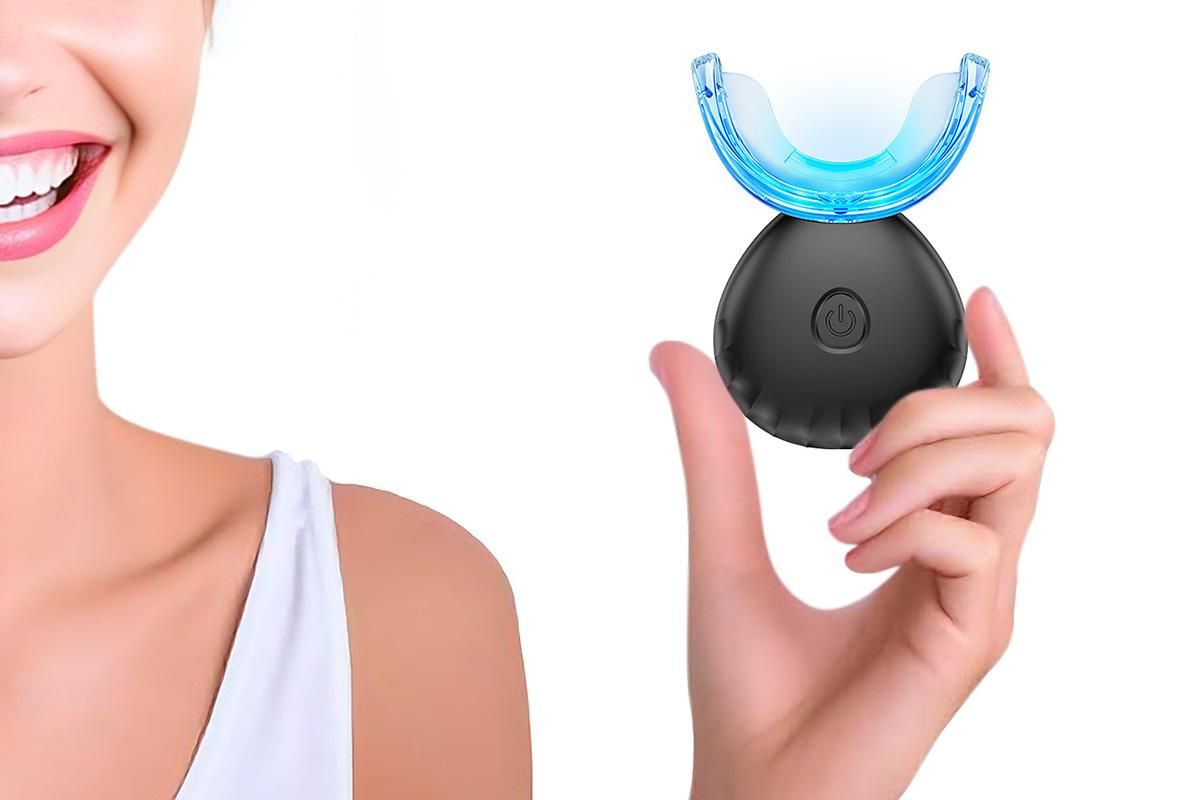Portable Teeth Whitening Kit with Blue Light Technology - Black - Image 1