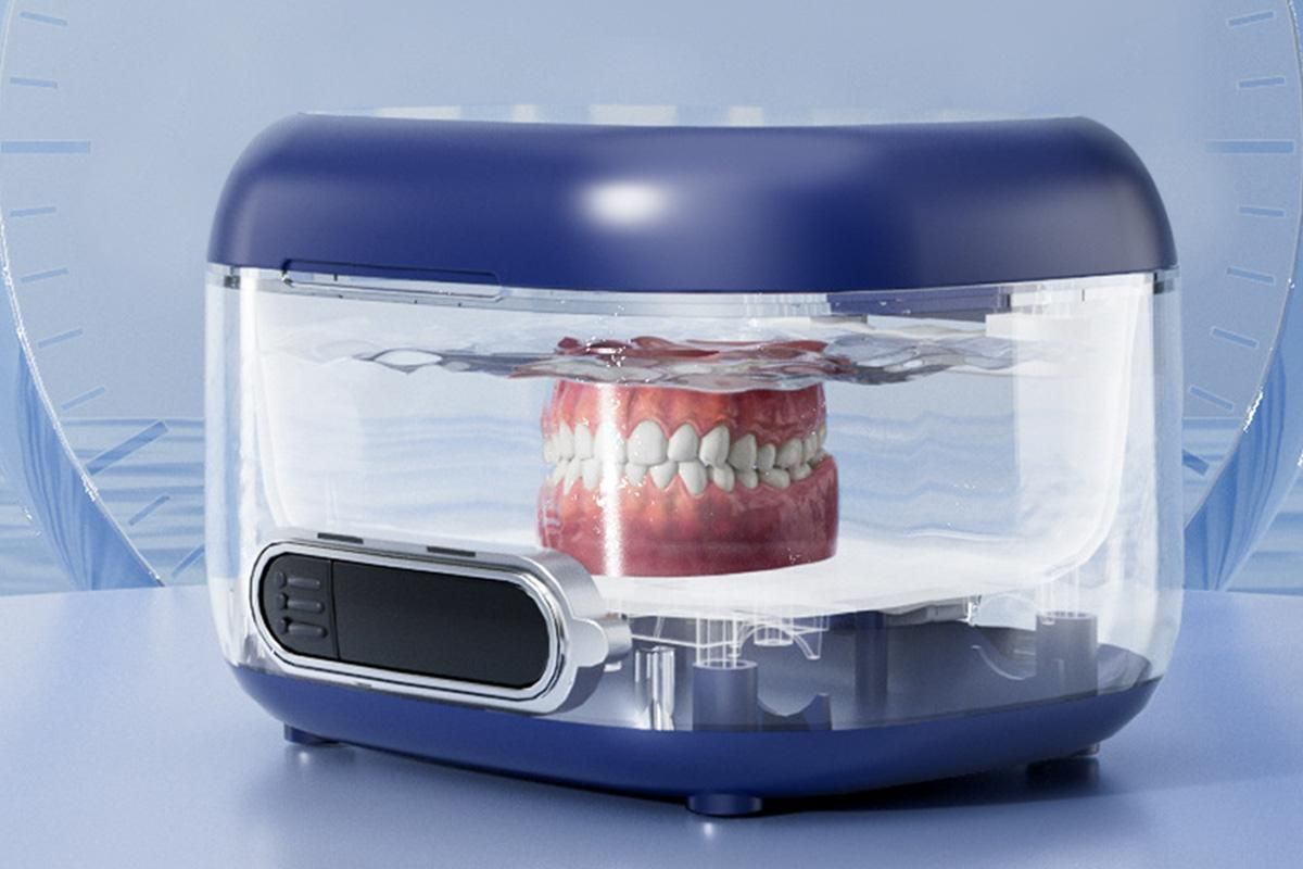 Ultrasonic Retainer Cleaner Machine 50kHz Ultrasonic Dentures Cleaner for Night Guards Braces Aligner Toothbrush Jewelry and More - Blue - Image 4