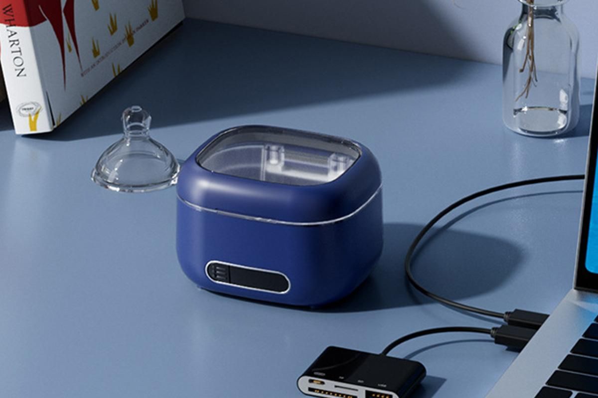 Ultrasonic Retainer Cleaner Machine 50kHz Ultrasonic Dentures Cleaner for Night Guards Braces Aligner Toothbrush Jewelry and More - Blue - Image 8