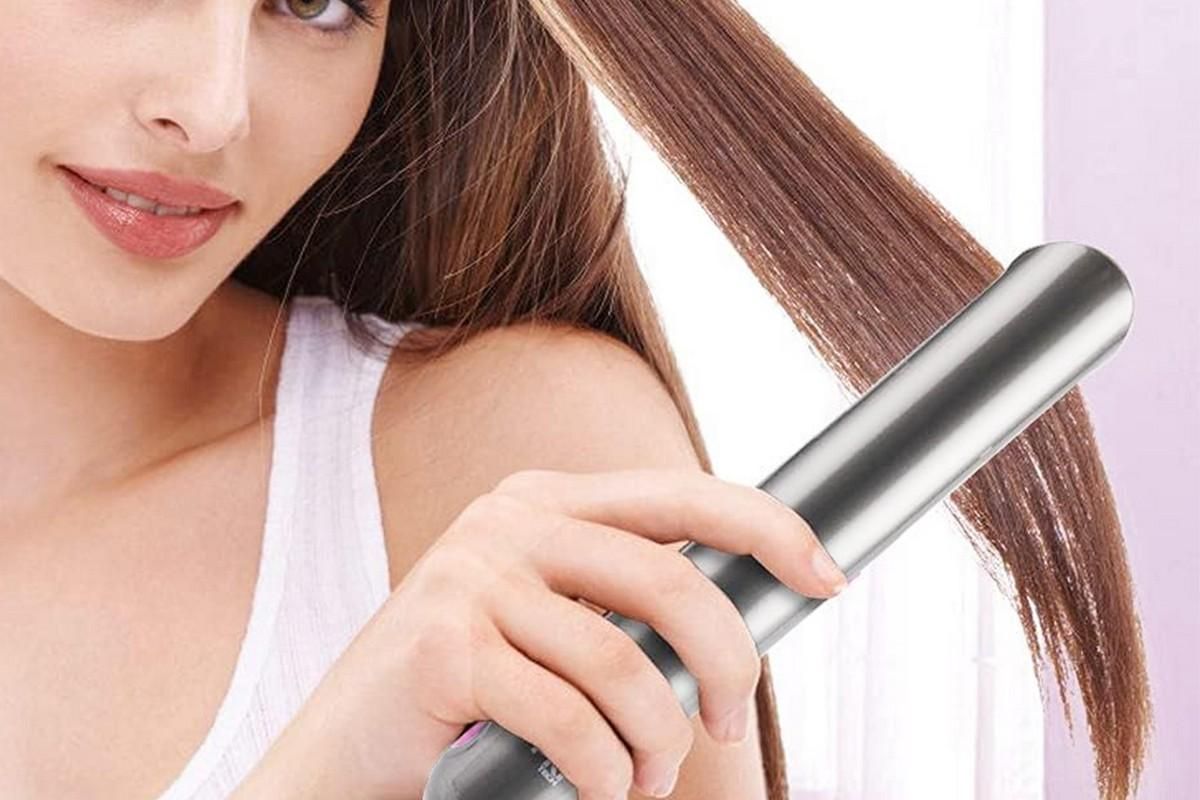 2-in-1 Rechargeable Cordless Flat Iron Hair Straightener Hair Curler - Image 5