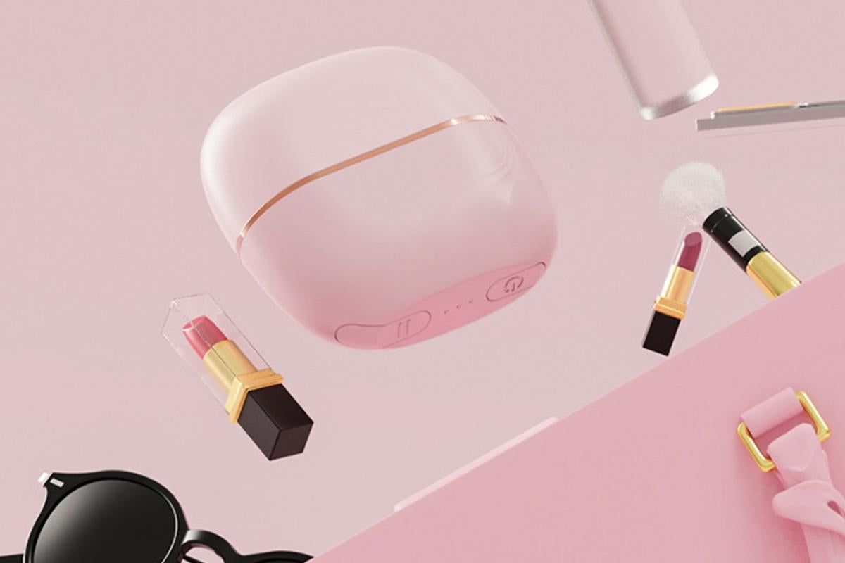 Mini Hair Straightener Rechargeable Wireless Portable Hair Comb for Women - Pink - Image 3