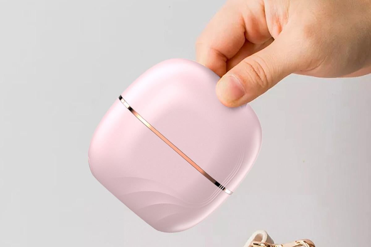 Mini Hair Straightener Rechargeable Wireless Portable Hair Comb for Women - Pink - Image 5