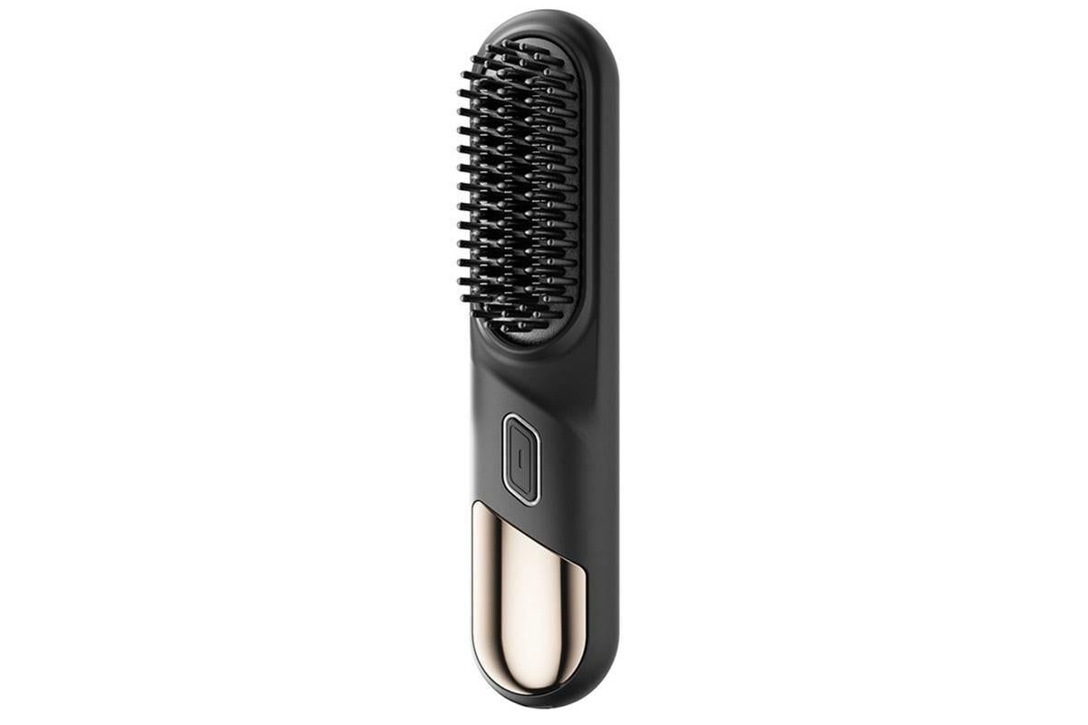 Portable Cordless Heated Straightening Brush for Travel Cordless Hair Straightener Brush Comb Straightener for Women -Black - Image 2
