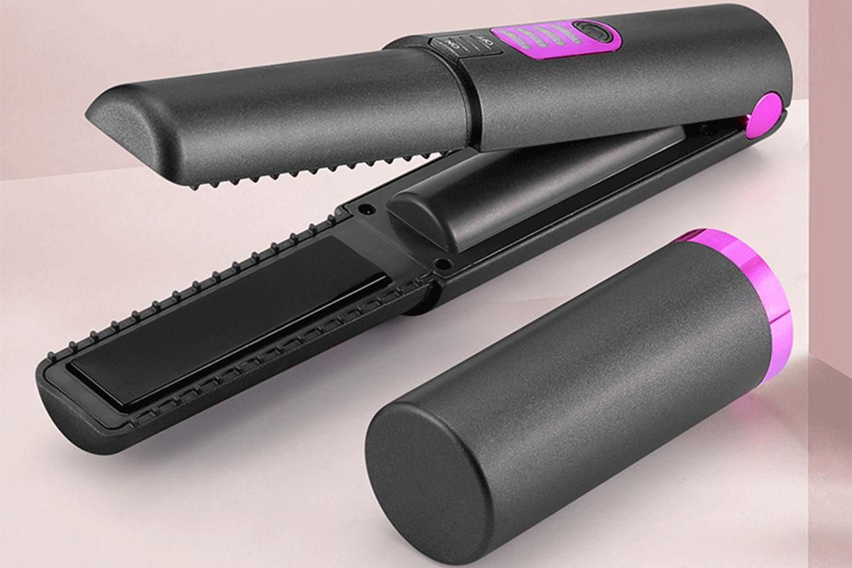 Cordless Hair Straightener and Curler 2 in 1 Mini Ceramic Flat Iron for Travel - Image 3