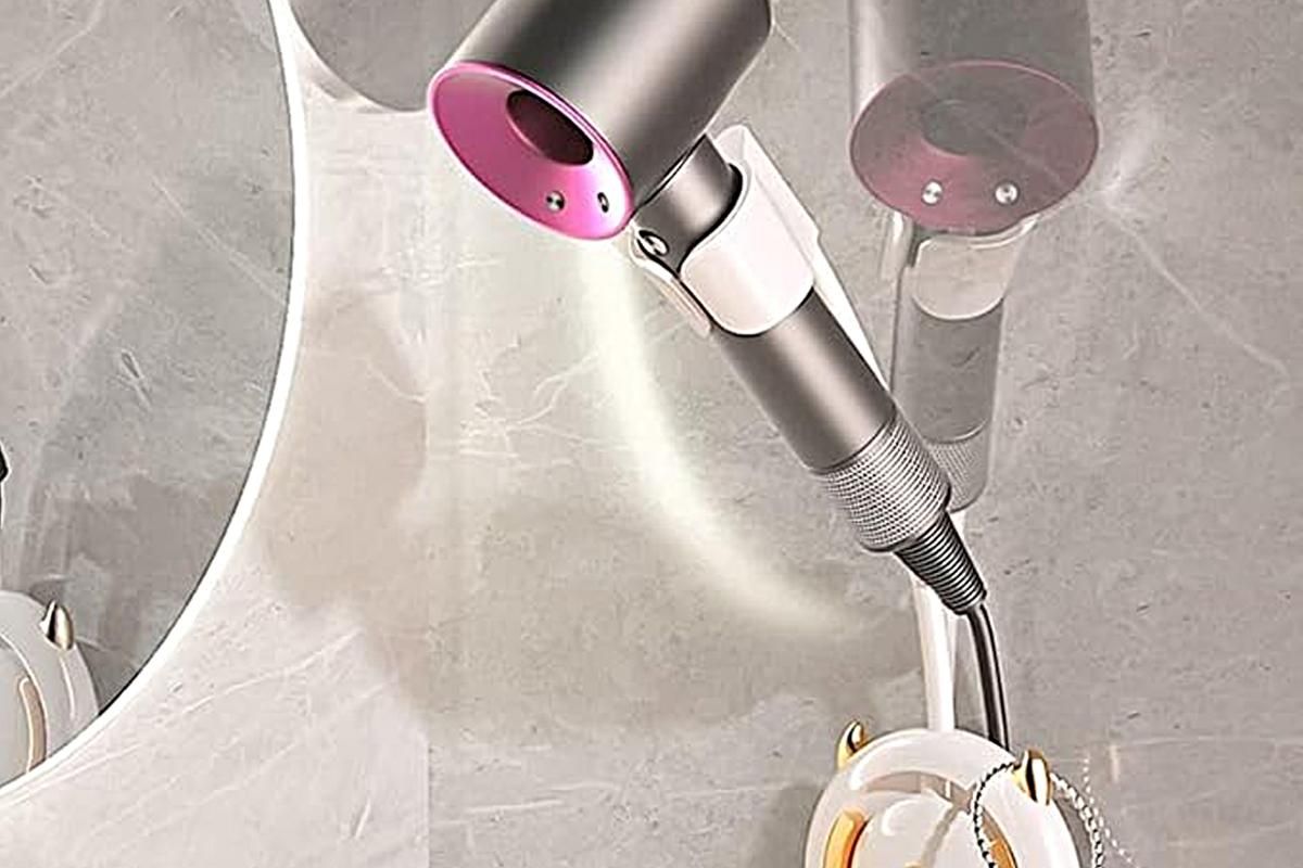 Hands-Free Hair Dryer Holder Adjustable Lazy Bracket -White-gold - Image 4
