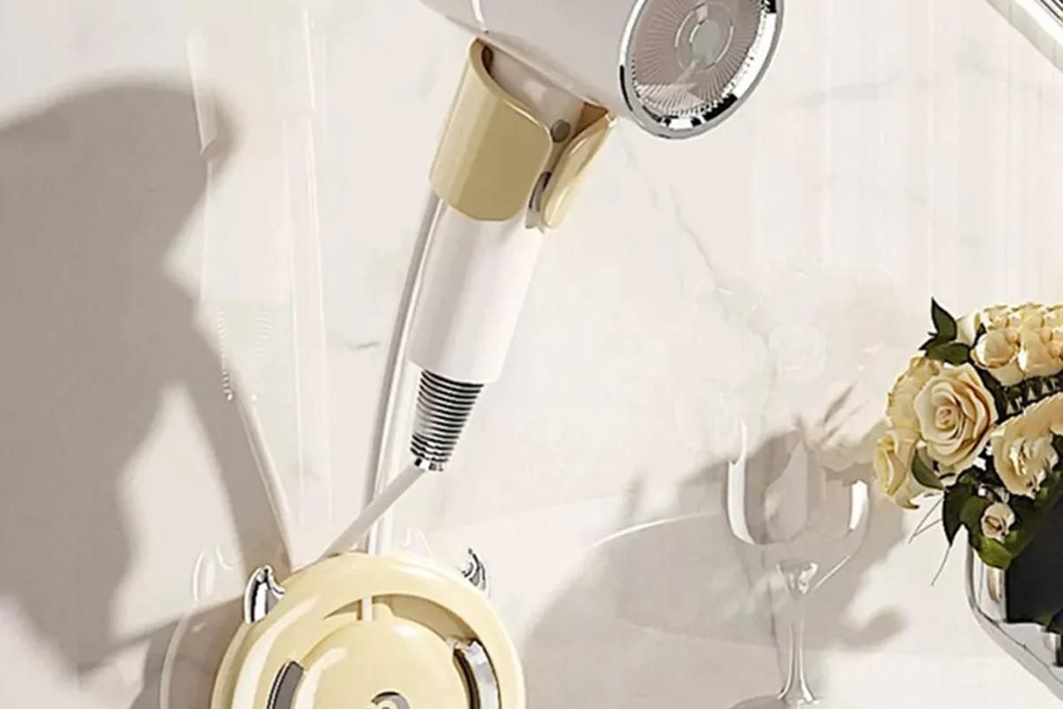 Hands-Free Hair Dryer Holder Adjustable Lazy Bracket -Yellow-silver - Image 3