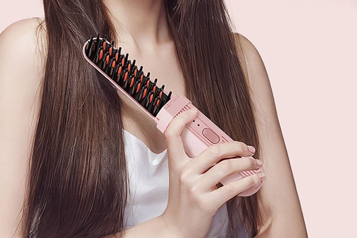 Hair Straightening Comb Negative Ion Heated Straightener Brush Curler - Image 5