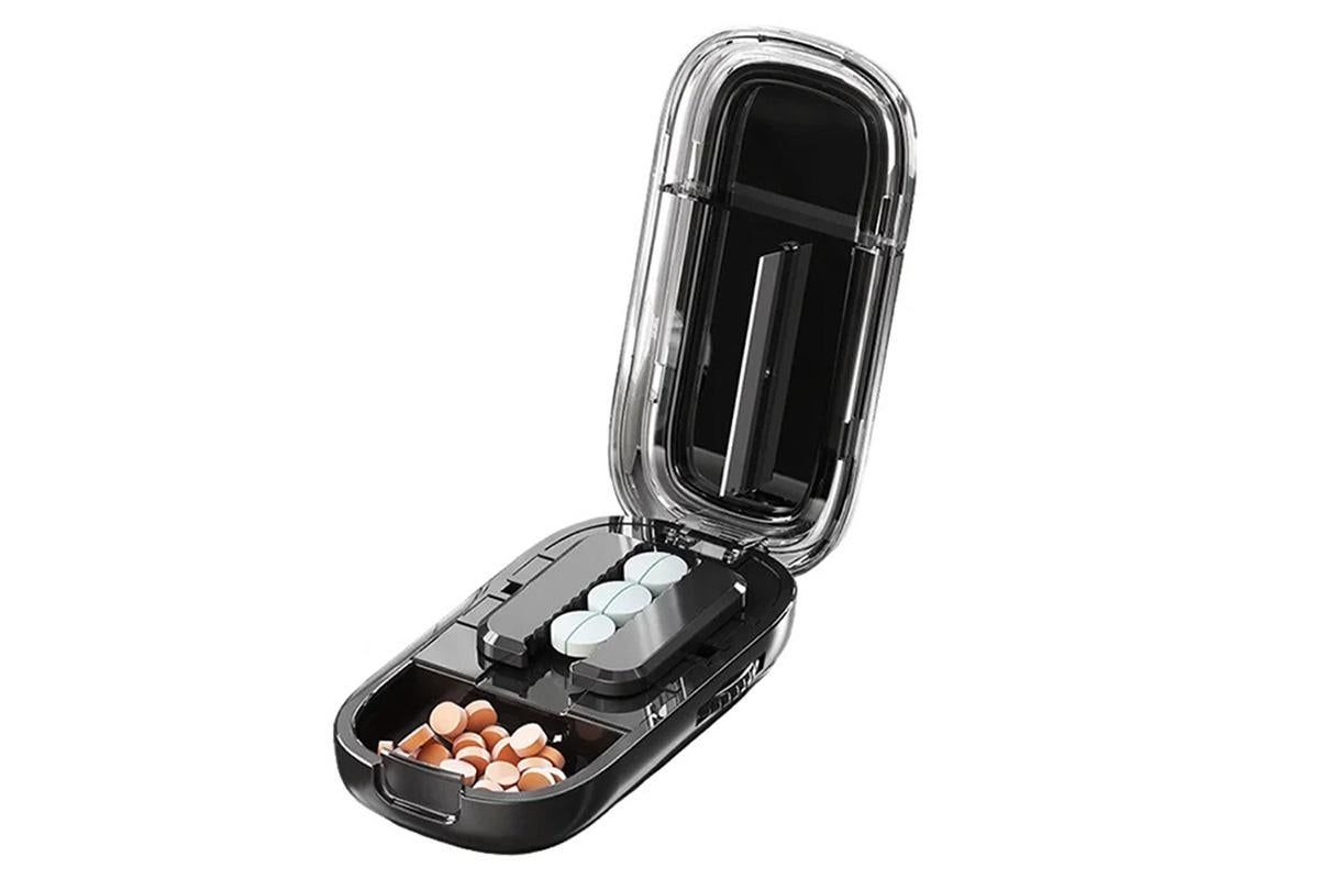 Pill Cutter Pill Splitter for Small and Tiny Pills 1/2 Adjustable Pill Organizer - Black 1/2 Pill Cutter - Image 2