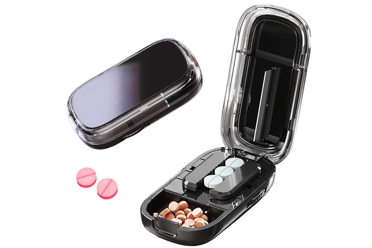 Pill Cutter Pill Splitter for Small and Tiny Pills 1/2 Adjustable Pill Organizer - Black 1/2 Pill Cutter - Image 5