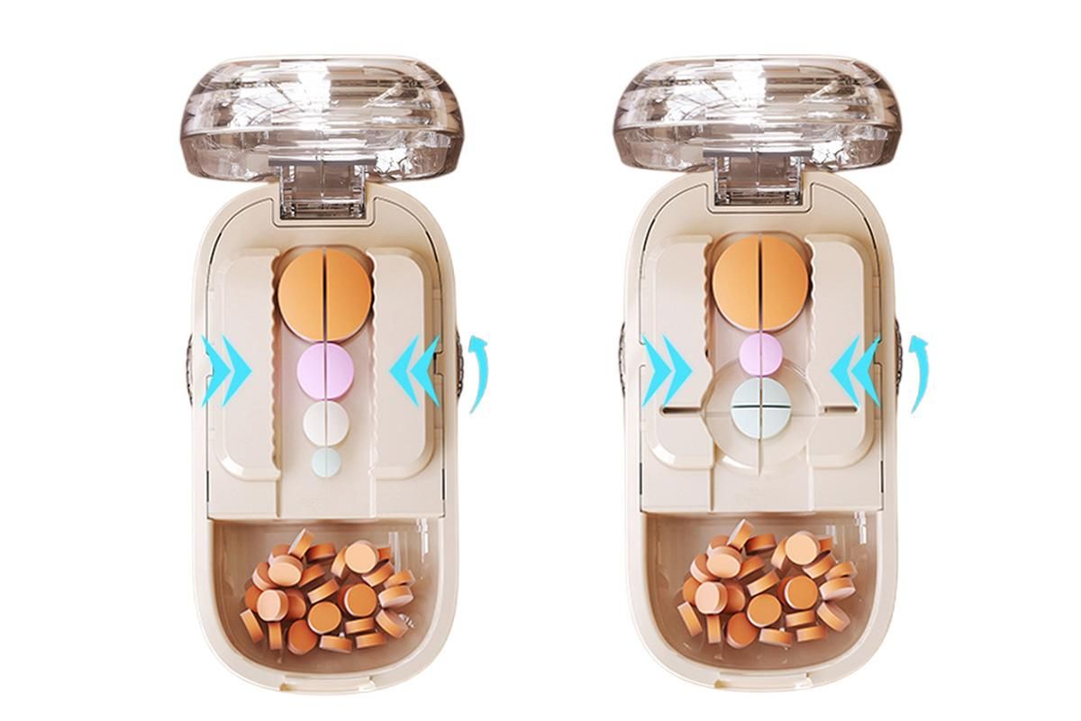 Pill Cutter Pill Splitter for Small and Tiny Pills 1/2 Adjustable Pill Organizer - Beige 1/2 and 1/4 Pill Cutter - Image 3