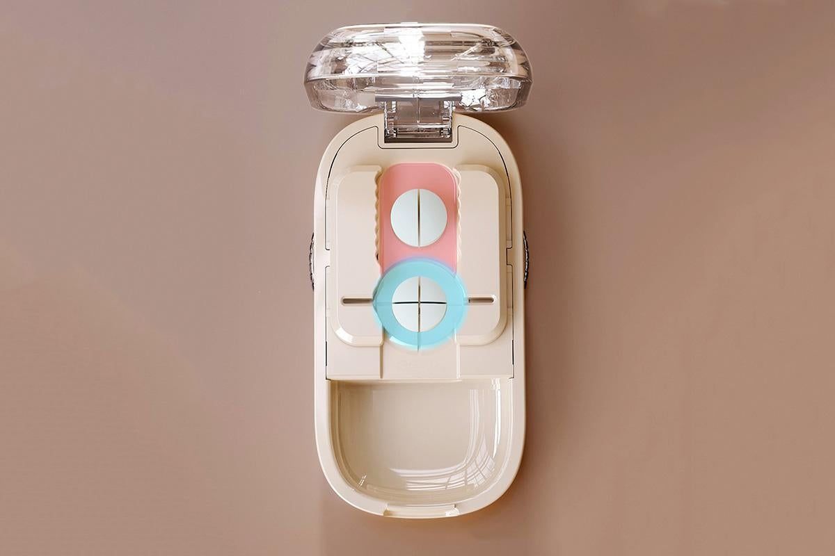 Pill Cutter Pill Splitter for Small and Tiny Pills 1/2 Adjustable Pill Organizer - Beige 1/2 and 1/4 Pill Cutter - Image 4