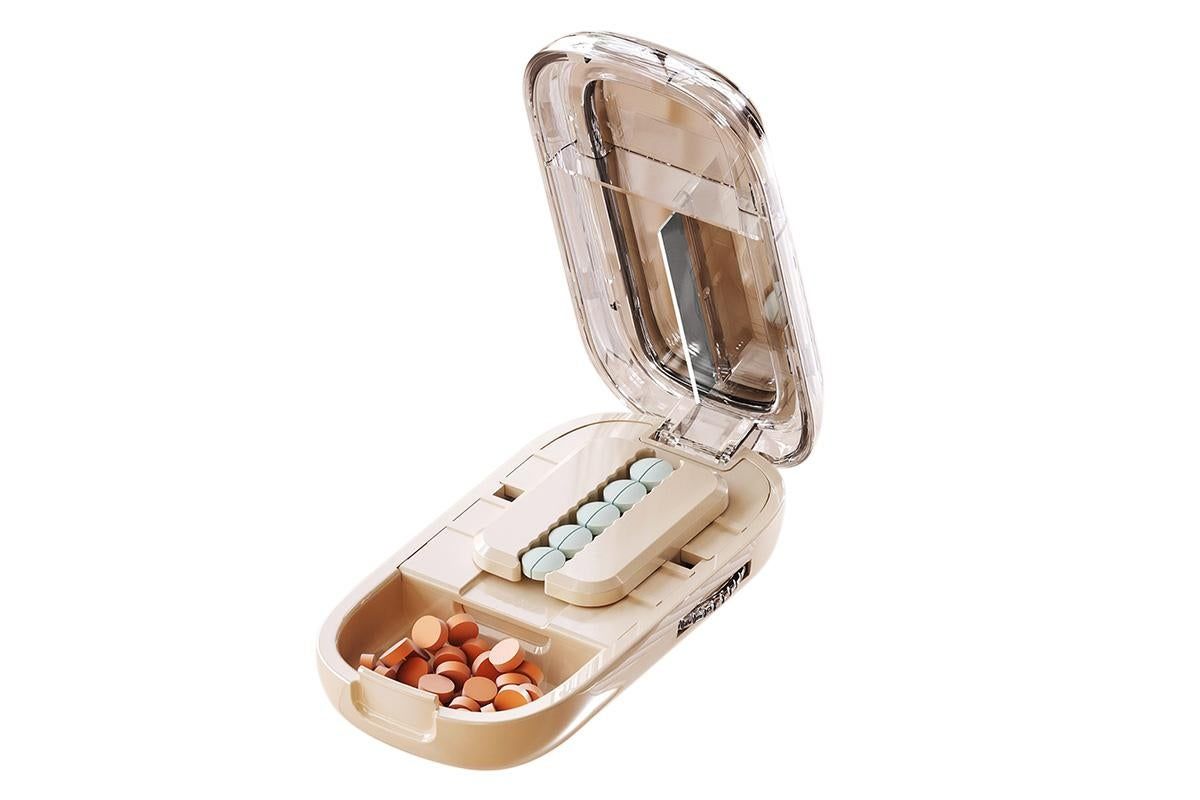 Pill Cutter Pill Splitter for Small and Tiny Pills 1/2 Adjustable Pill Organizer - Beige 1/2 Pill Cutter - Image 3