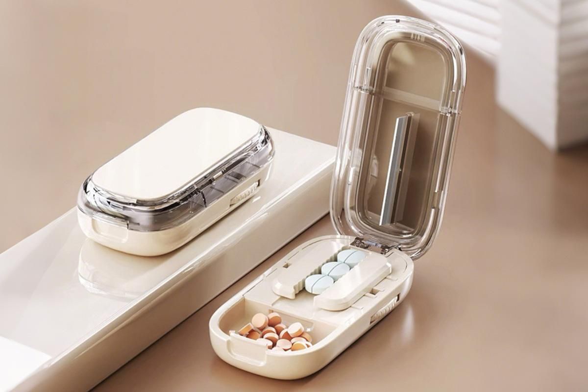 Pill Cutter Pill Splitter for Small and Tiny Pills 1/2 Adjustable Pill Organizer - Beige 1/2 Pill Cutter - Image 6