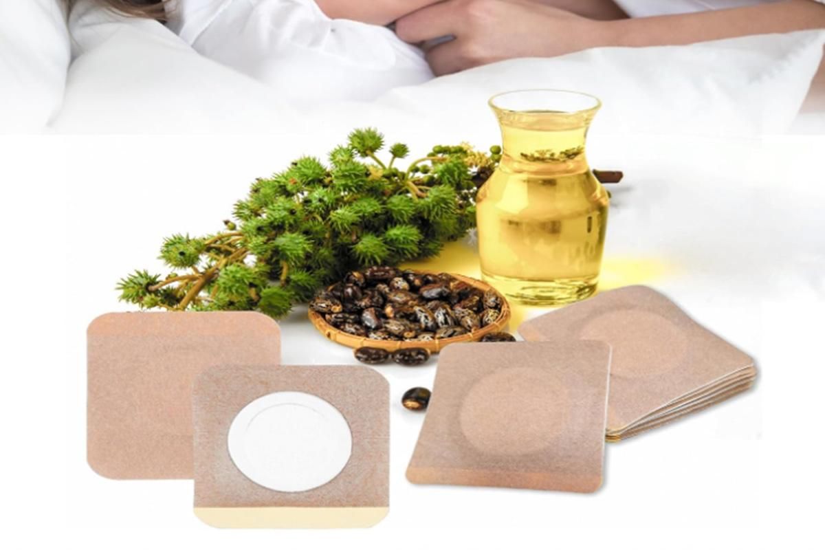 100PCS Disposable Castor Oil Patches Self-Adhesive Castor Oil Pack Belly Wrap for Waist Back Neck Arm - Image 3