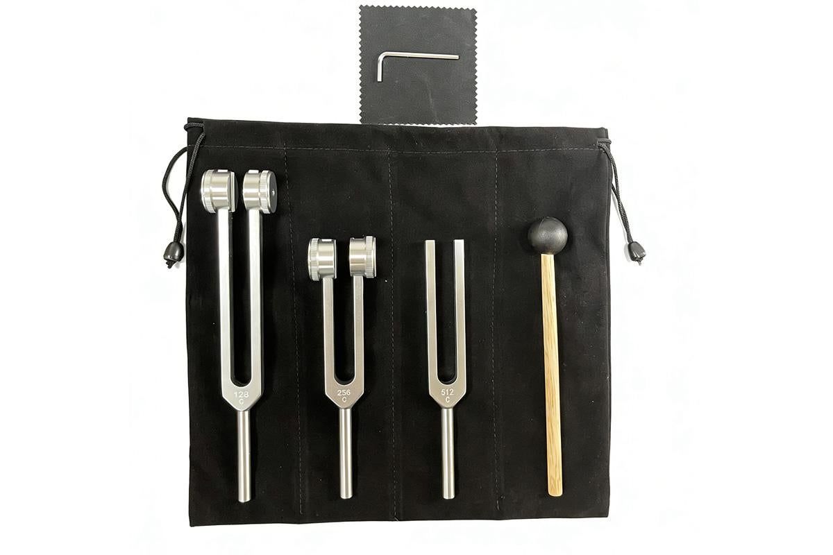 3Pcs Aluminum Tuning Forks Set 128Hz 256Hz 512Hz for Sound Healing Yoga Meditation - Silver - Image 5