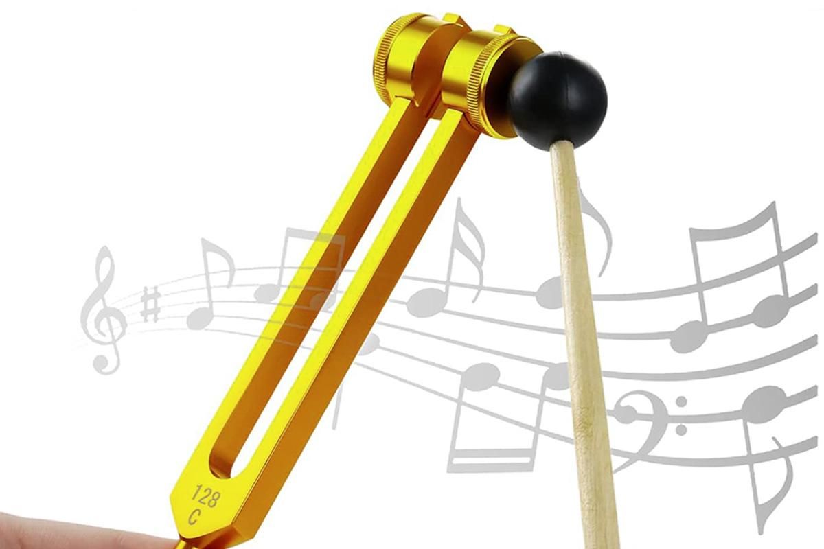 3Pcs Aluminum Tuning Forks Set 128Hz 256Hz 512Hz for Sound Healing Yoga Meditation - Gold - Image 2
