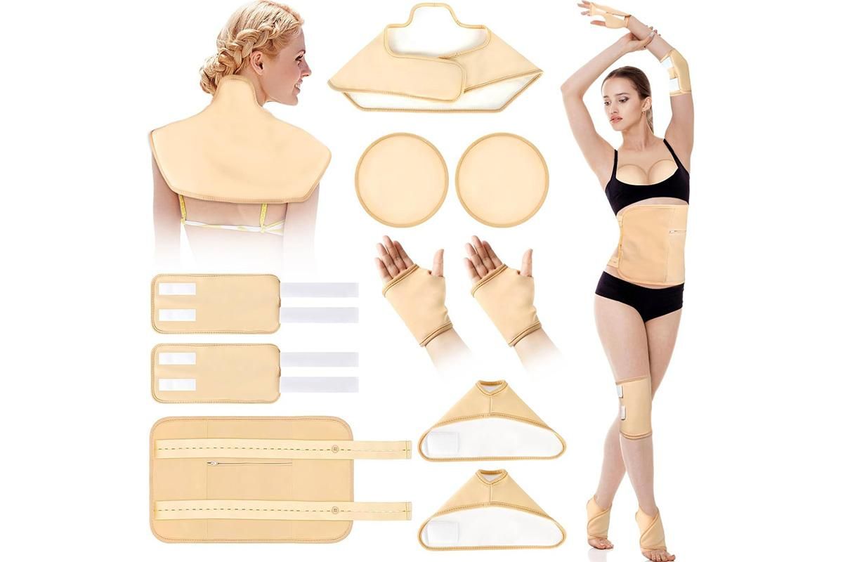 10PCS Castor Oil Pack Wraps Reusable Adjustable Elastic Straps for Neck Shoulder Chest Waist Knee Feet - Image 1