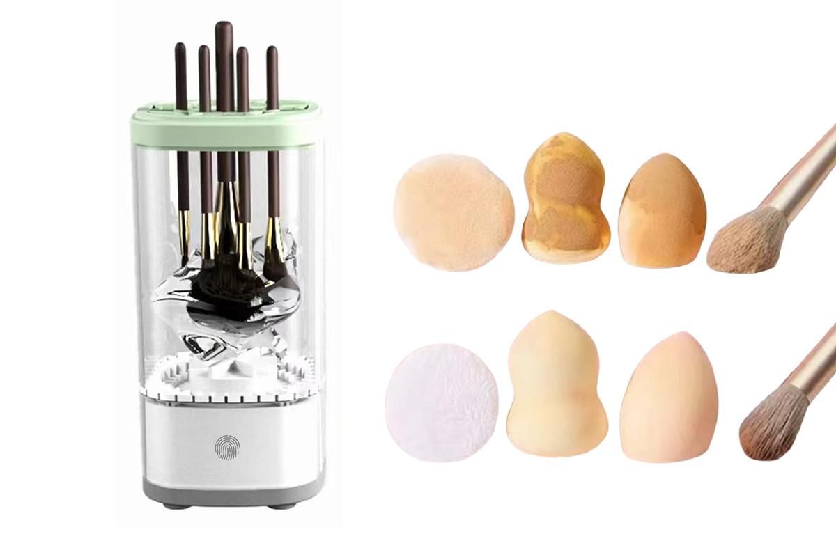 Electric Makeup Brush Cleaner and Dryer Machine Automatic Brush Super Fast Cleaning Tool -White - Image 4
