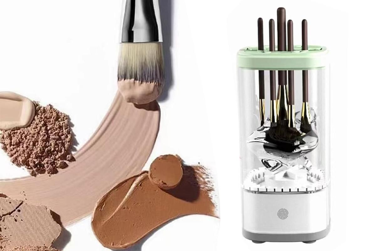 Electric Makeup Brush Cleaner and Dryer Machine Automatic Brush Super Fast Cleaning Tool -White - Image 5