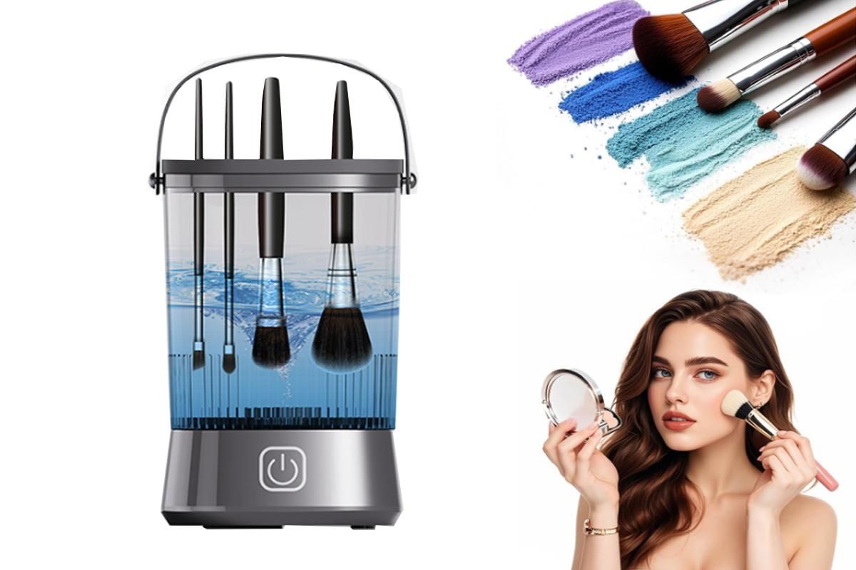 Electric Makeup Brush Cleaner and Dryer Machine Automatic Brush Super Fast Cleaning Tool -White - Image 8