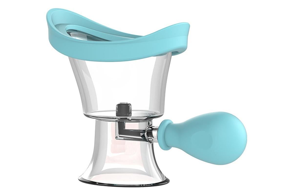 Manual Air Pressure Eye Cleaning Cup Clear Silicone Eye Cup -Blue - Image 2