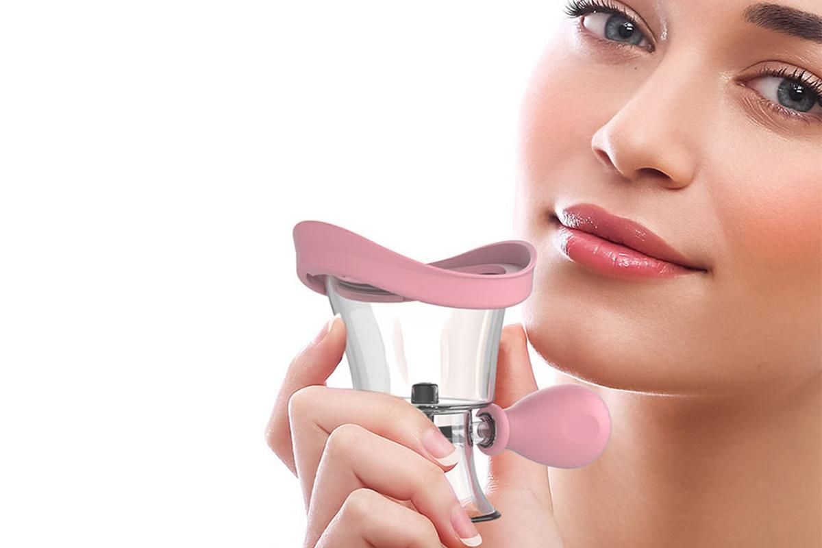 Manual Air Pressure Eye Cleaning Cup Clear Silicone Eye Cup -Pink - Image 1