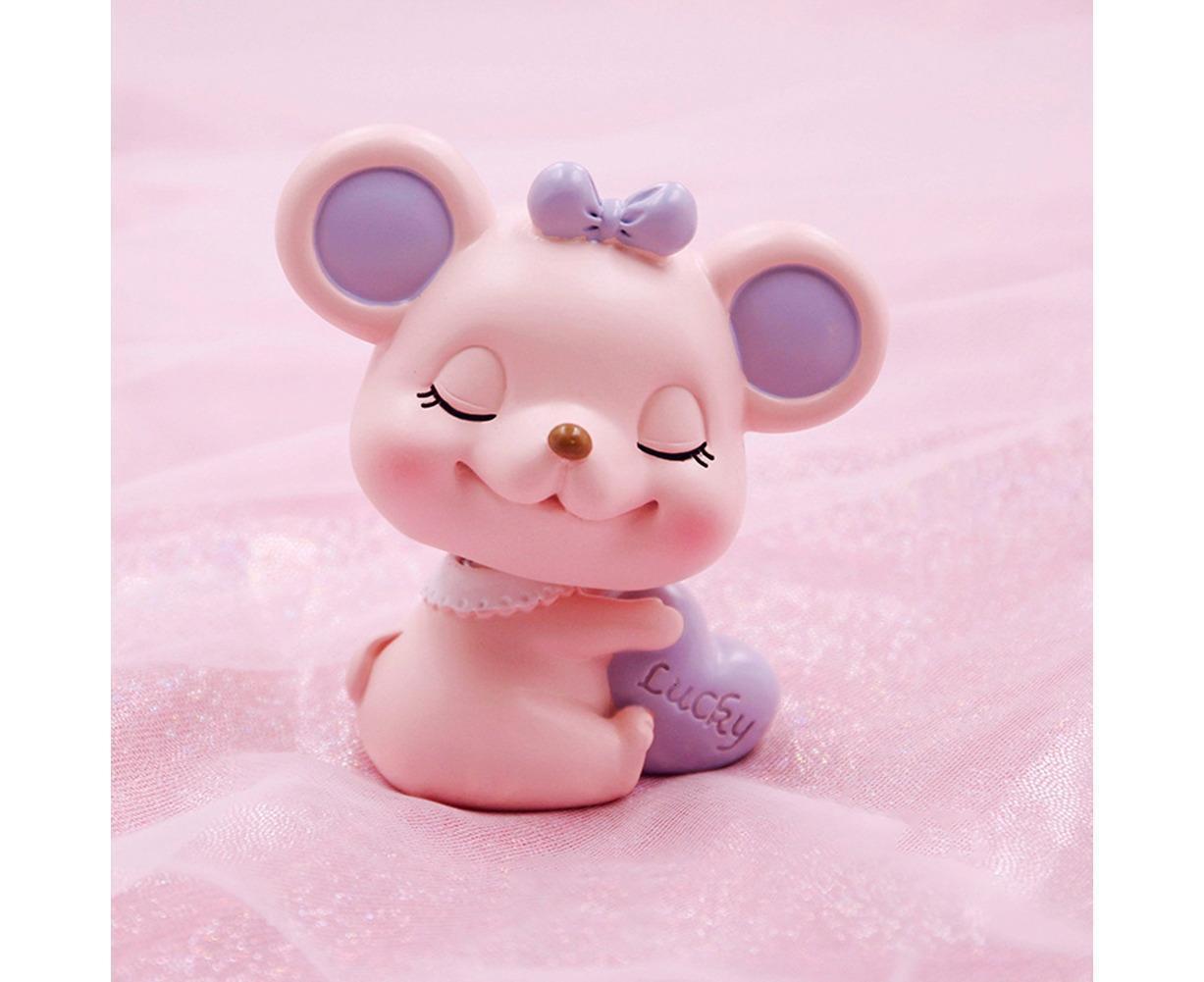 Resin Cartoon Nodding Mouse Car Dashboard Bedside Ornament 2020 New Year Gift-Blue - Image 3