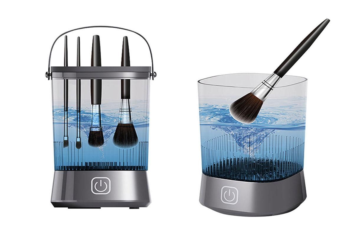 Water-Resistant Electric Makeup Brush Cleaner Automatic Brush Cleaner Dryer Tool -Black - Image 3