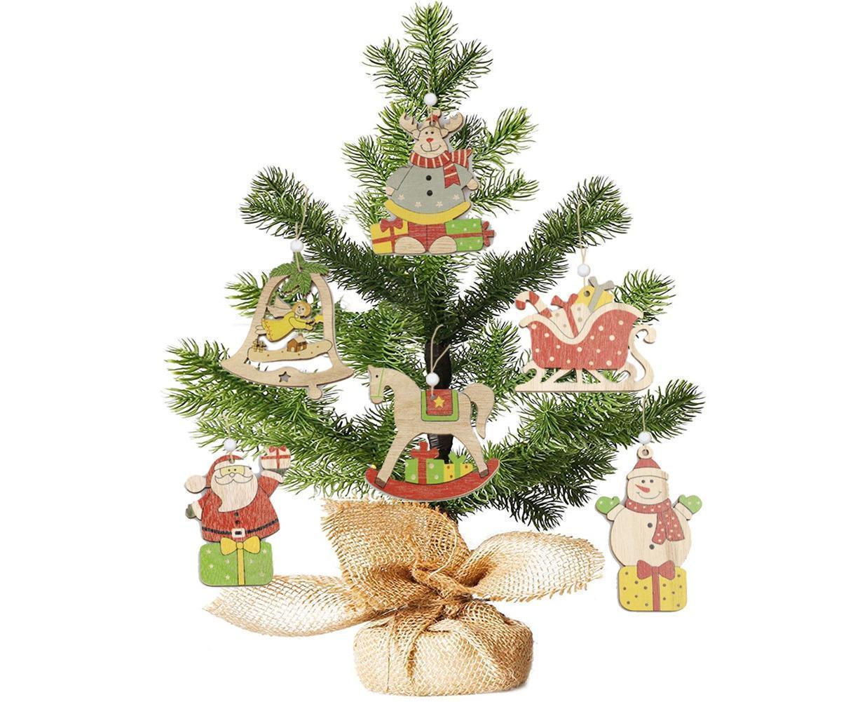 Hanging Wooden Elk Snow Christmas Pendants Ornament Xmas Tree Party Decoration-A - Image 5