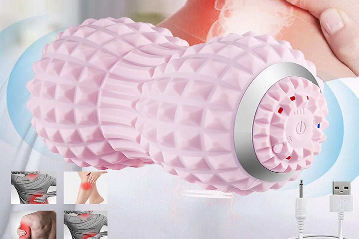 Vibrating Roller Massager Electric Massage Ball Back Foot Muscle Pain Relief -Light Pink - Image 2
