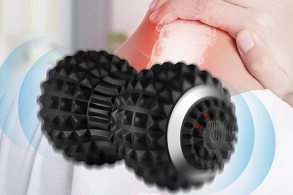 Vibrating Roller Massager Electric Massage Ball Back Foot Muscle Pain Relief -Black - Image 2